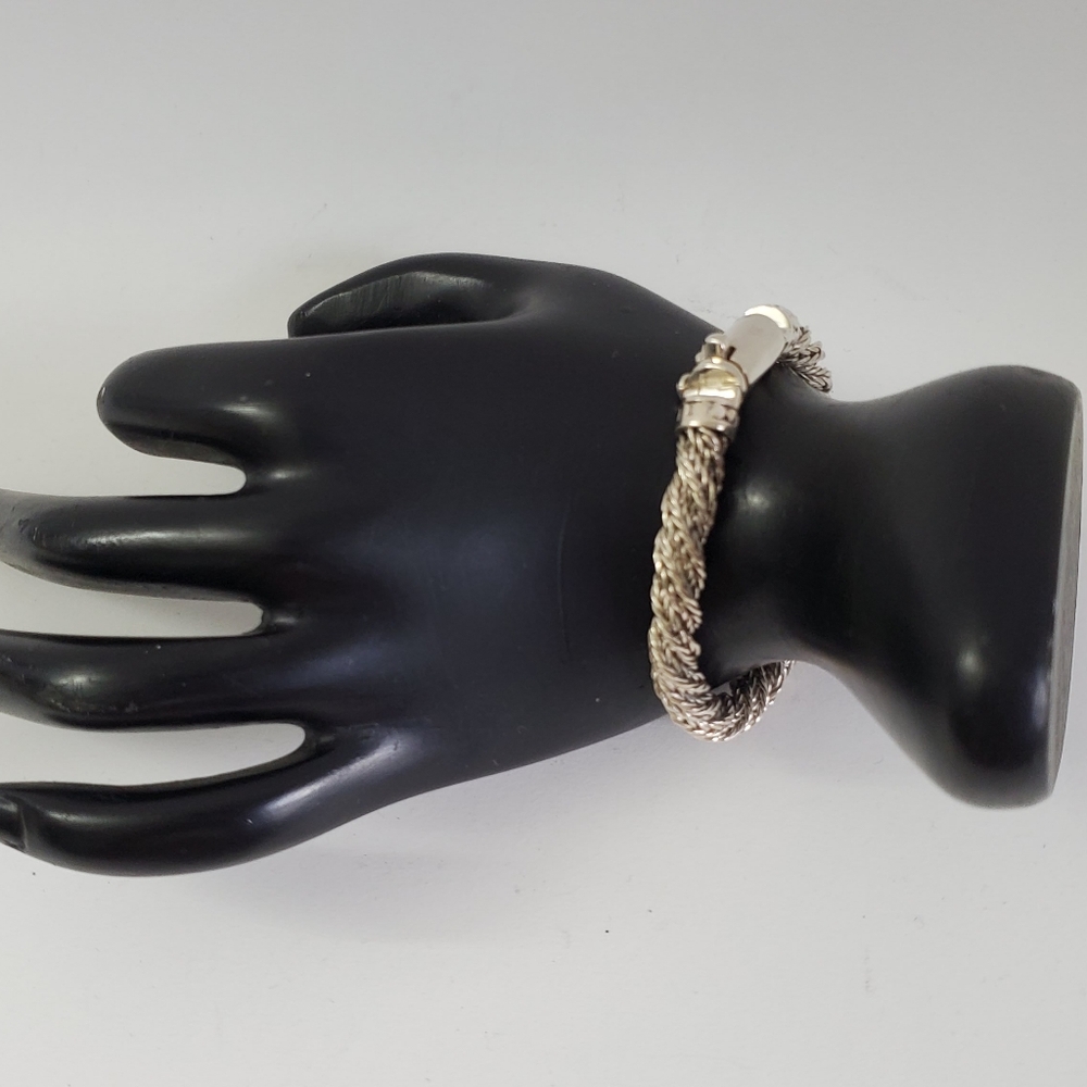 Heavy Solid Sterling Silver 925 Tight Twisted Bra… - image 5